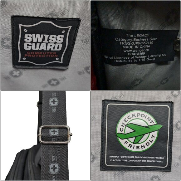 Wenger Swiss Gear The Legacy Laptop Briefcase Travel Bag Black Travel Crossbody - Picture 9 of 12